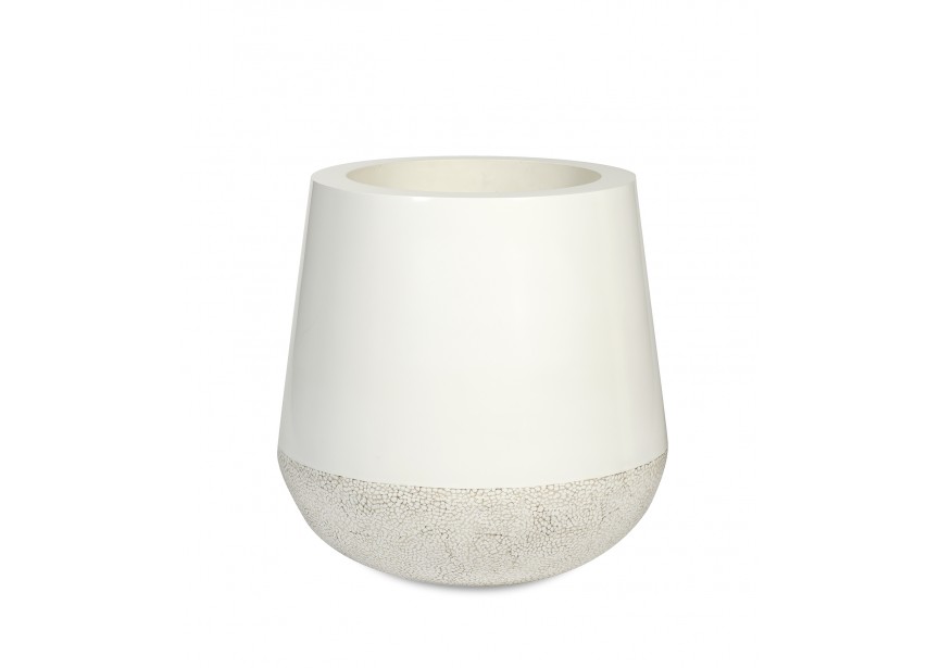 BORDO PLANTER Ø55 H55 WHITE EGGSHELL+ WHITE LACQUER