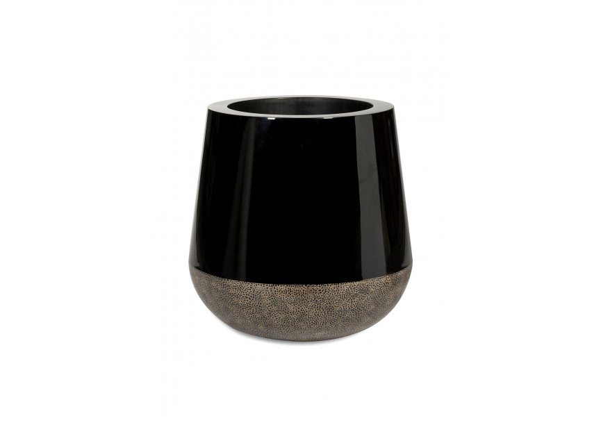 BORDO PLANTER Ø55 H55 BROWN EGGSHELL+ BLACK LACQUER