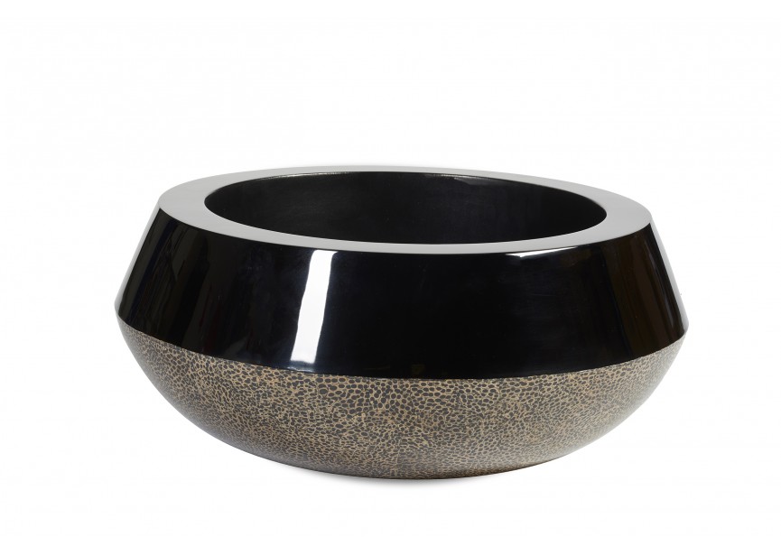 BORDO BOWL Ø60 H25 BROWN EGGSHELL+ BLACK LACQUER