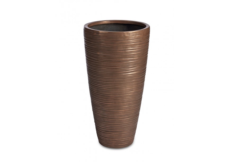 VASE Ø57 H120 LINES BRONZE