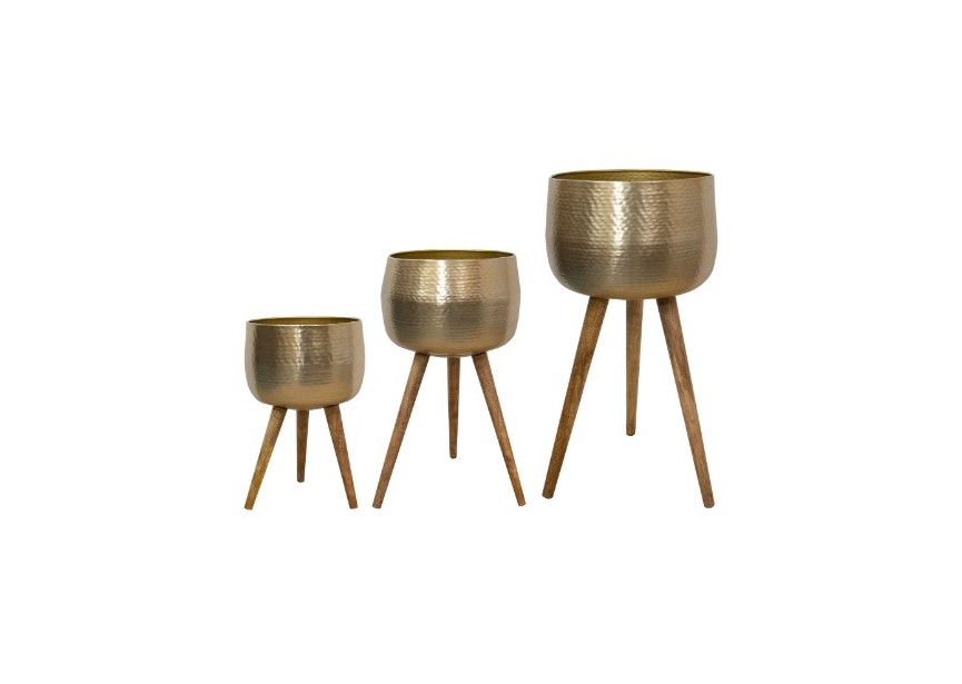 CARLY WITH FEET SET OF 3 BRASS